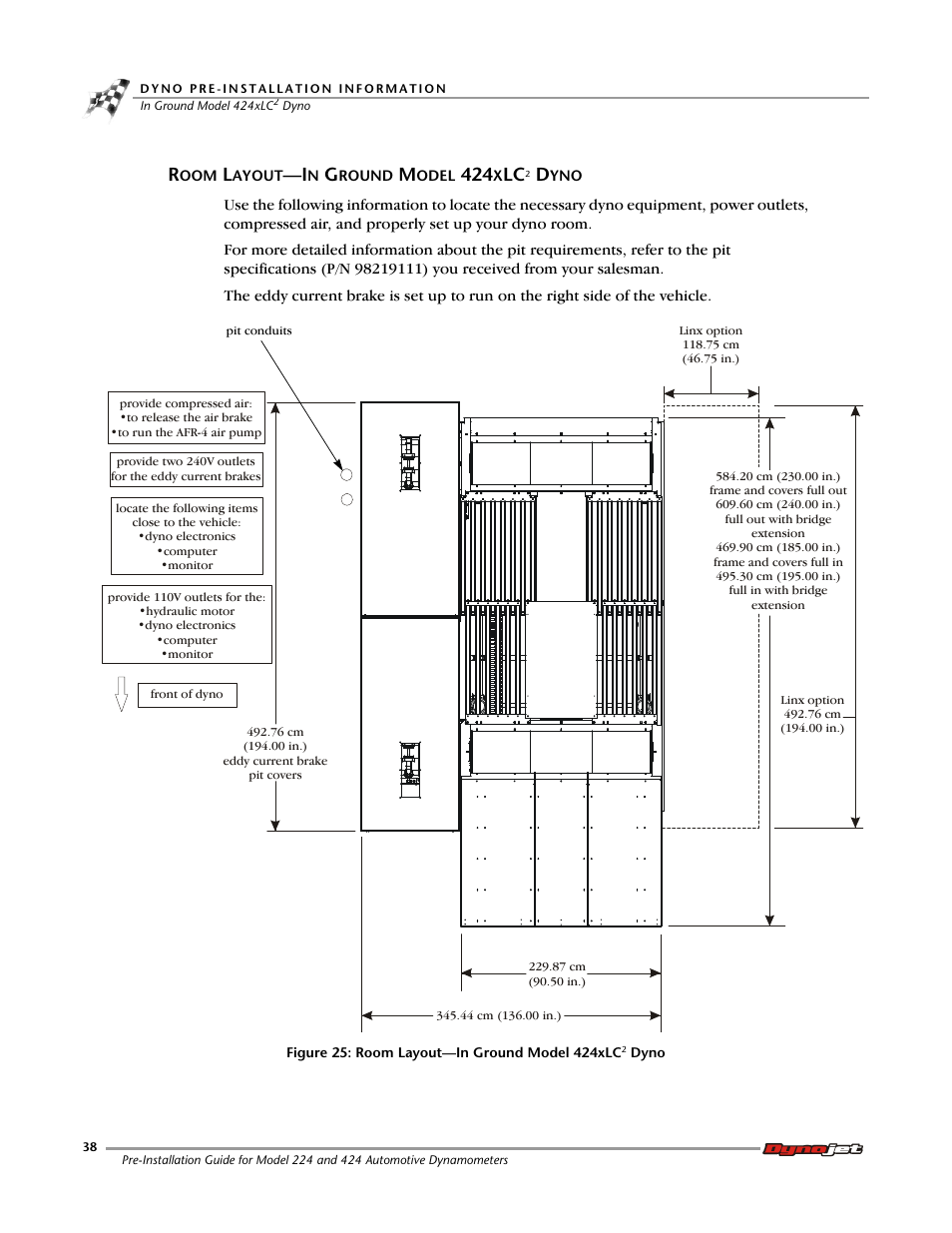 Room layout-in ground model 424xlc2 dyno | Dynojet 424xlc2: Pre-Installation Guide User Manual | Page 46 / 63