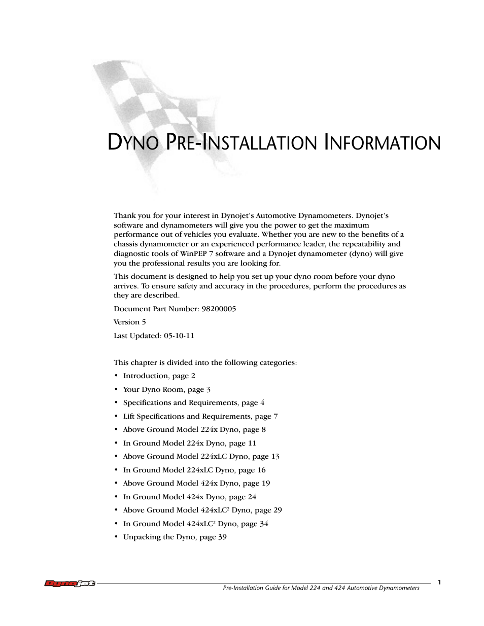 Dyno pre-installation information, Nstallation, Nformation | Dynojet 424xlc2: Pre-Installation Guide User Manual | Page 9 / 63