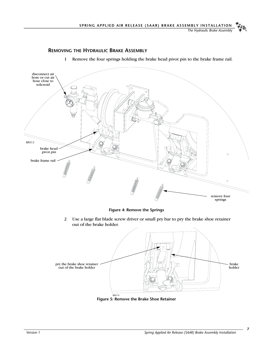 Removing the hydraulic brake assembly | Dynojet Spring Applied Air Release (SAAR) Brake Assembly User Manual | Page 11 / 27