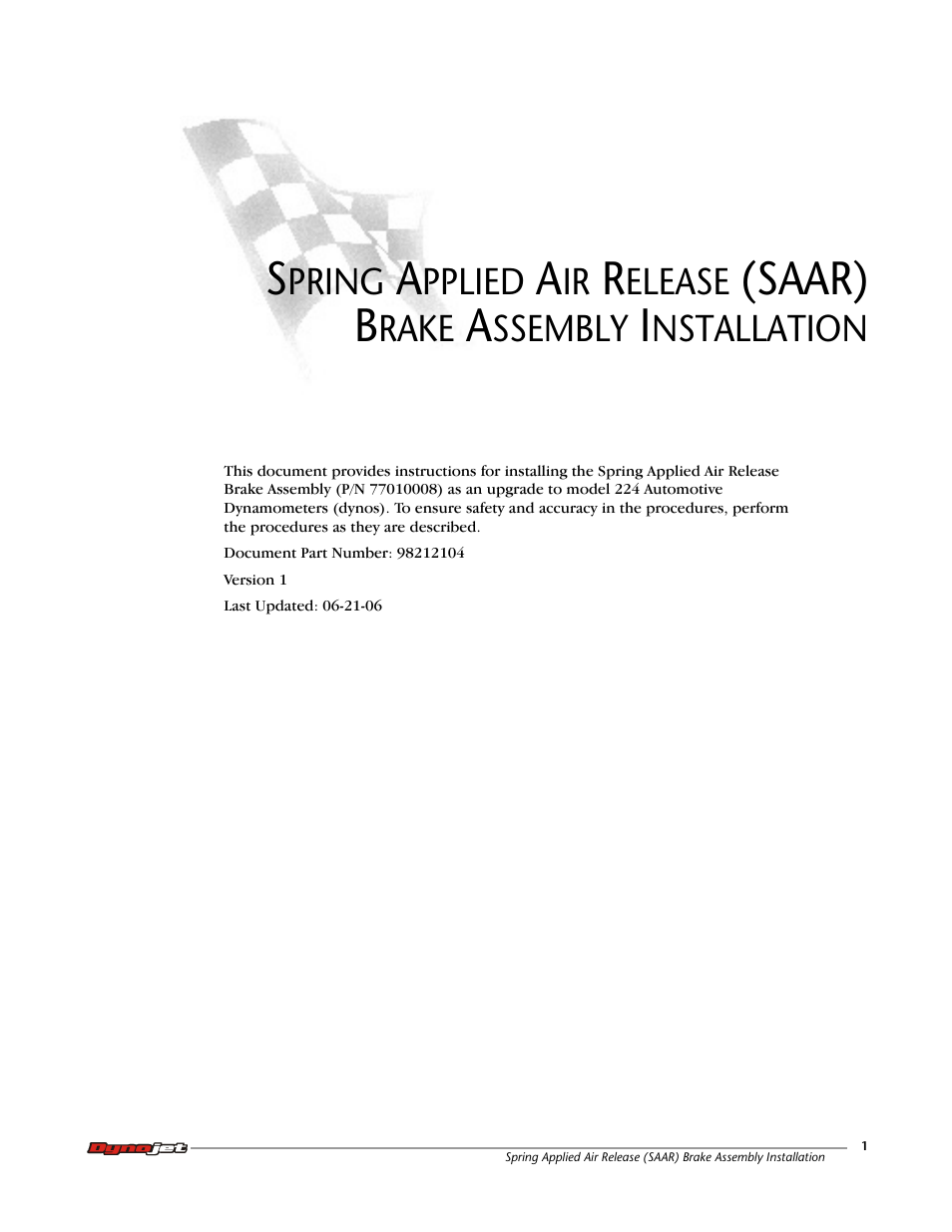 Saar) b | Dynojet Spring Applied Air Release (SAAR) Brake Assembly User Manual | Page 5 / 27