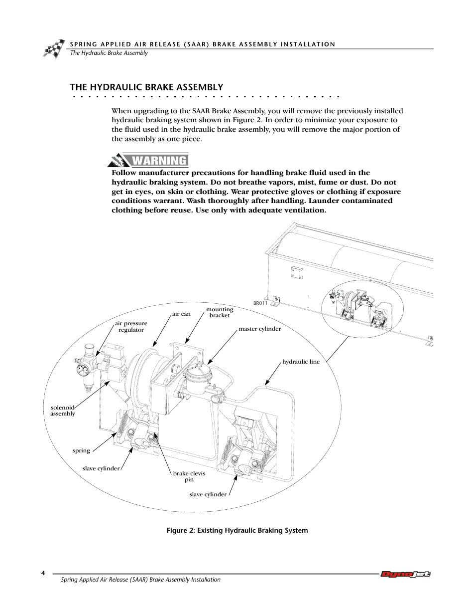 The hydraulic brake assembly | Dynojet Spring Applied Air Release (SAAR) Brake Assembly User Manual | Page 8 / 27