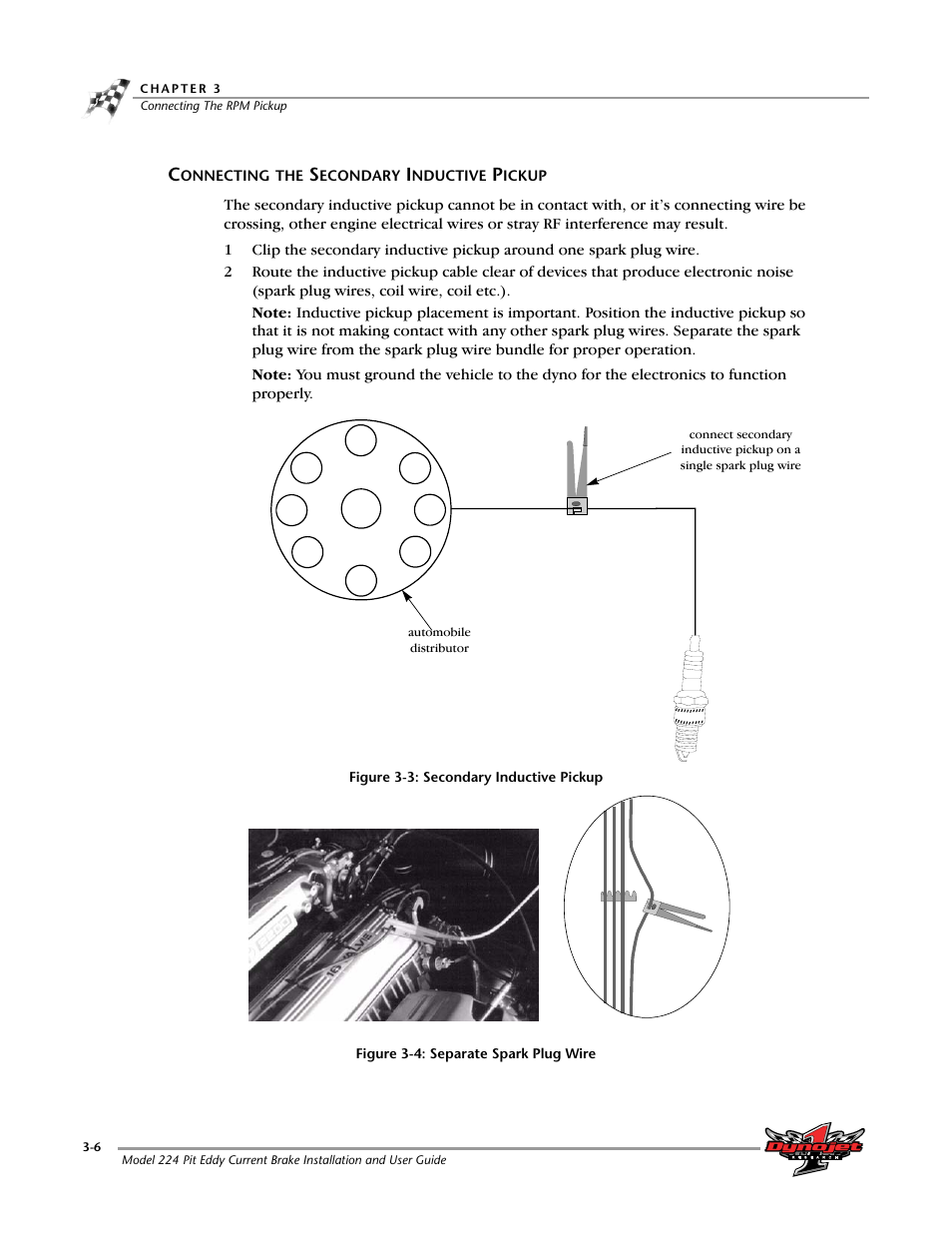 Connecting the secondary inductive pickup, Connecting the secondary inductive pickup -6 | Dynojet 224: Pit Eddy Current Brake User Manual | Page 48 / 69