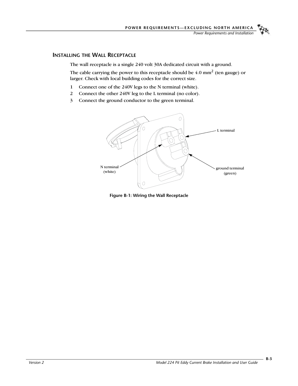 Installing the wall receptacle | Dynojet 224: Pit Eddy Current Brake User Manual | Page 59 / 69