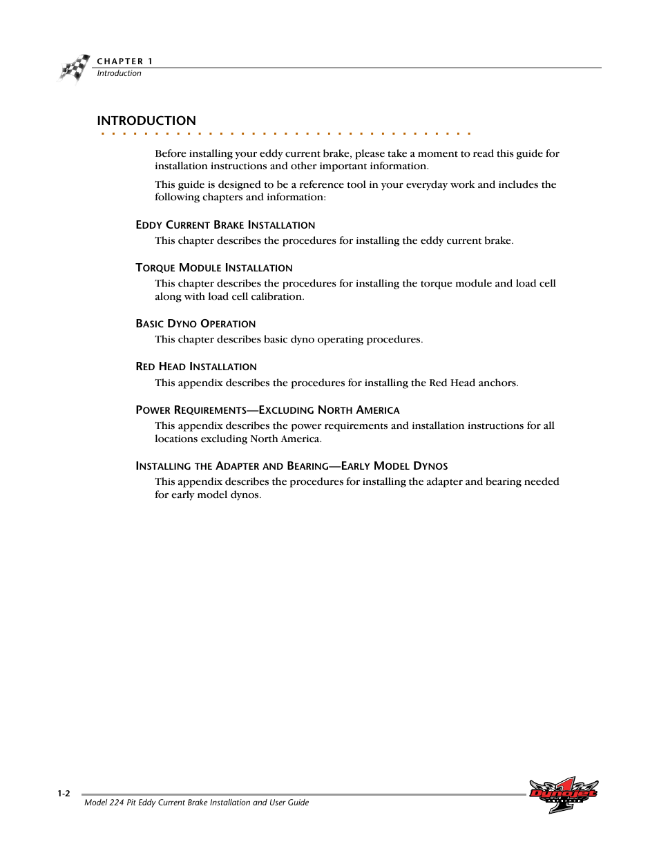 Introduction | Dynojet 224: Pit Eddy Current Brake User Manual | Page 6 / 69