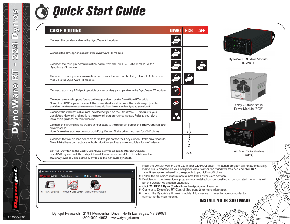 Dynojet 424: Quickstart guide for DWRT User Manual | 2 pages