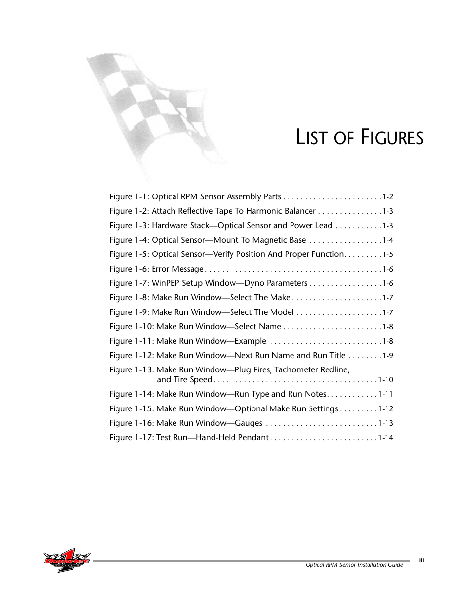 List of figures, Igures | Dynojet Optical RPM Sensor User Manual | Page 5 / 22