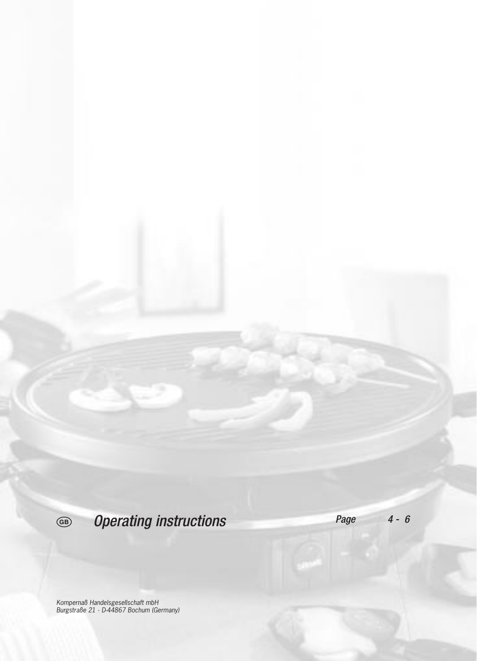 Operating instructions | Bifinett KH 398 User Manual | Page 2 / 8