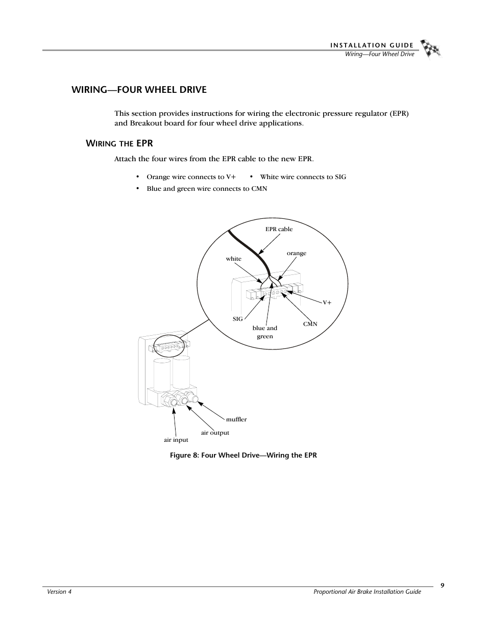 Wiring—four wheel drive, Wiring the epr | Dynojet Proportional Air Brake User Manual | Page 13 / 21