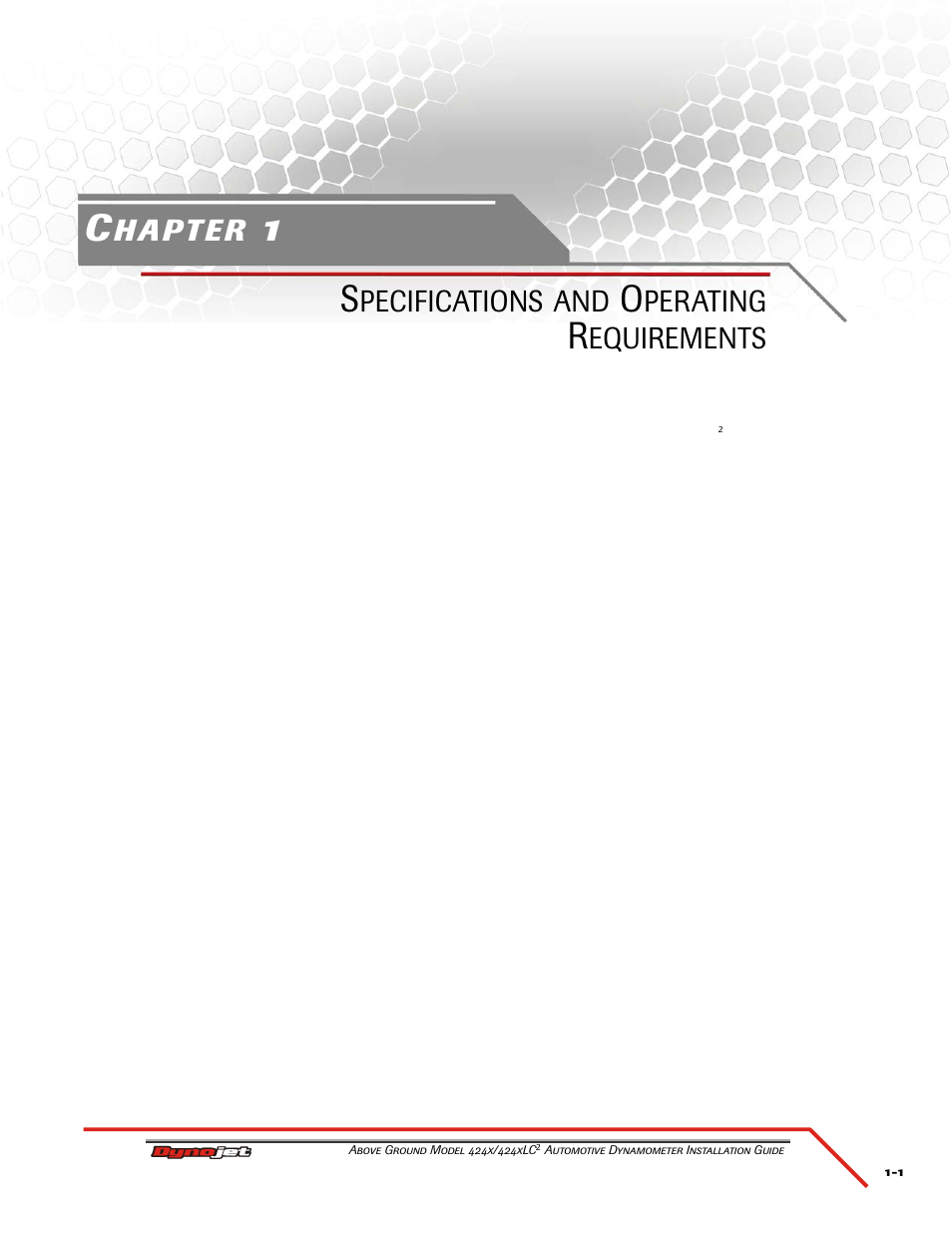 1 - specifications and operating requirements, Pecifications, Perating | Equirements | Dynojet 424xLC2: Installation Guide User Manual | Page 11 / 190