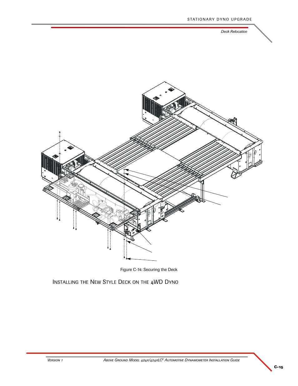 Installing the new style deck on the 4wd dyno | Dynojet 424xLC2: Installation Guide User Manual | Page 169 / 190