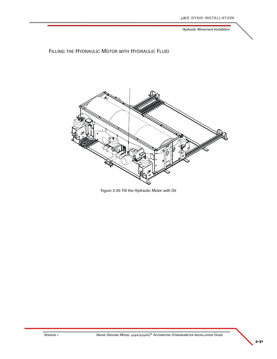 Filling the hydraulic motor with hydraulic fluid | Dynojet 424xLC2: Installation Guide User Manual | Page 73 / 190