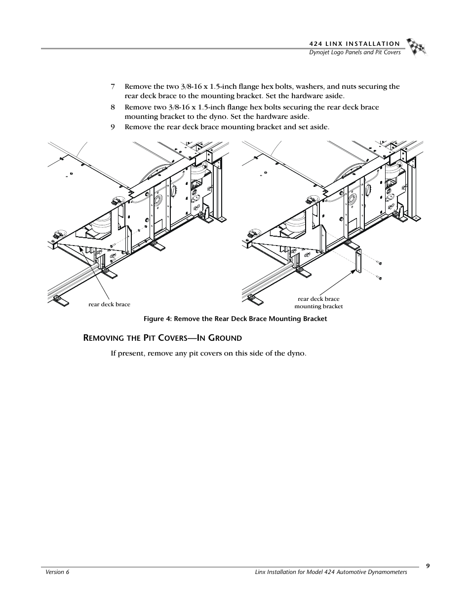 Removing the pit covers—in ground | Dynojet 424 Linx: DWRT Installation Guide User Manual | Page 13 / 56