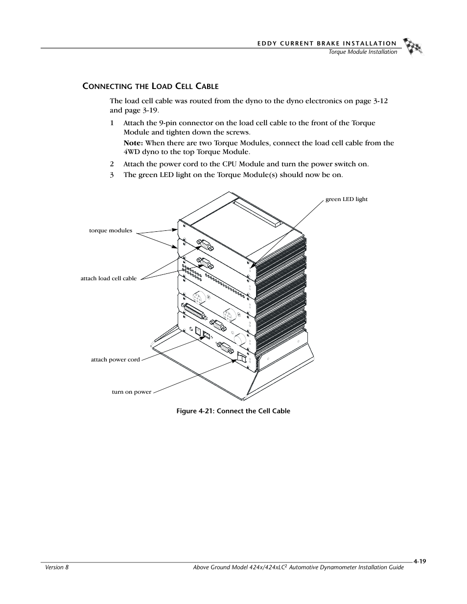 Connecting the load cell cable | Dynojet 424x: Installation Guide User Manual | Page 111 / 188