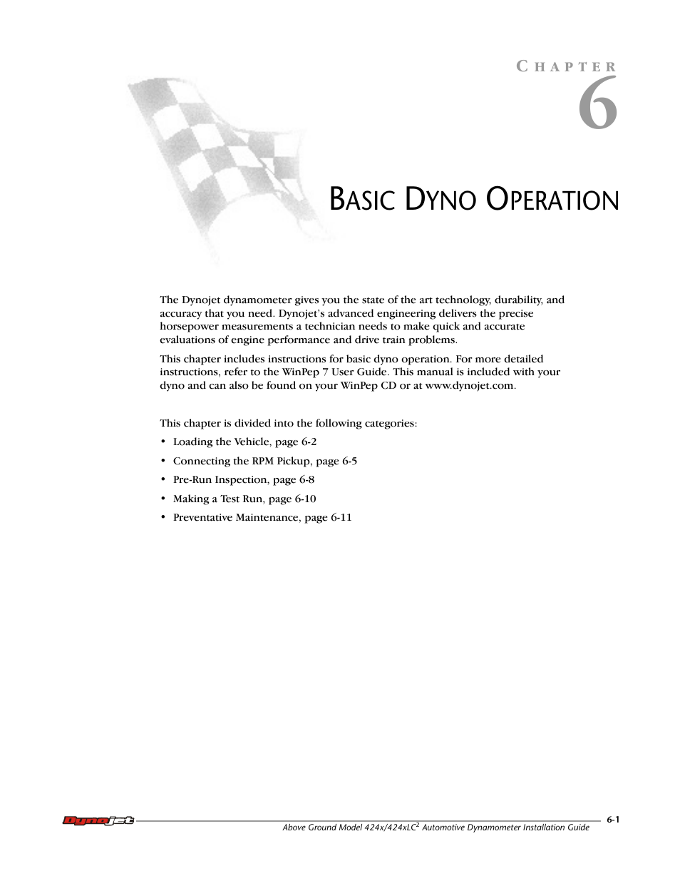6 - basic dyno operation | Dynojet 424x: Installation Guide User Manual | Page 125 / 188