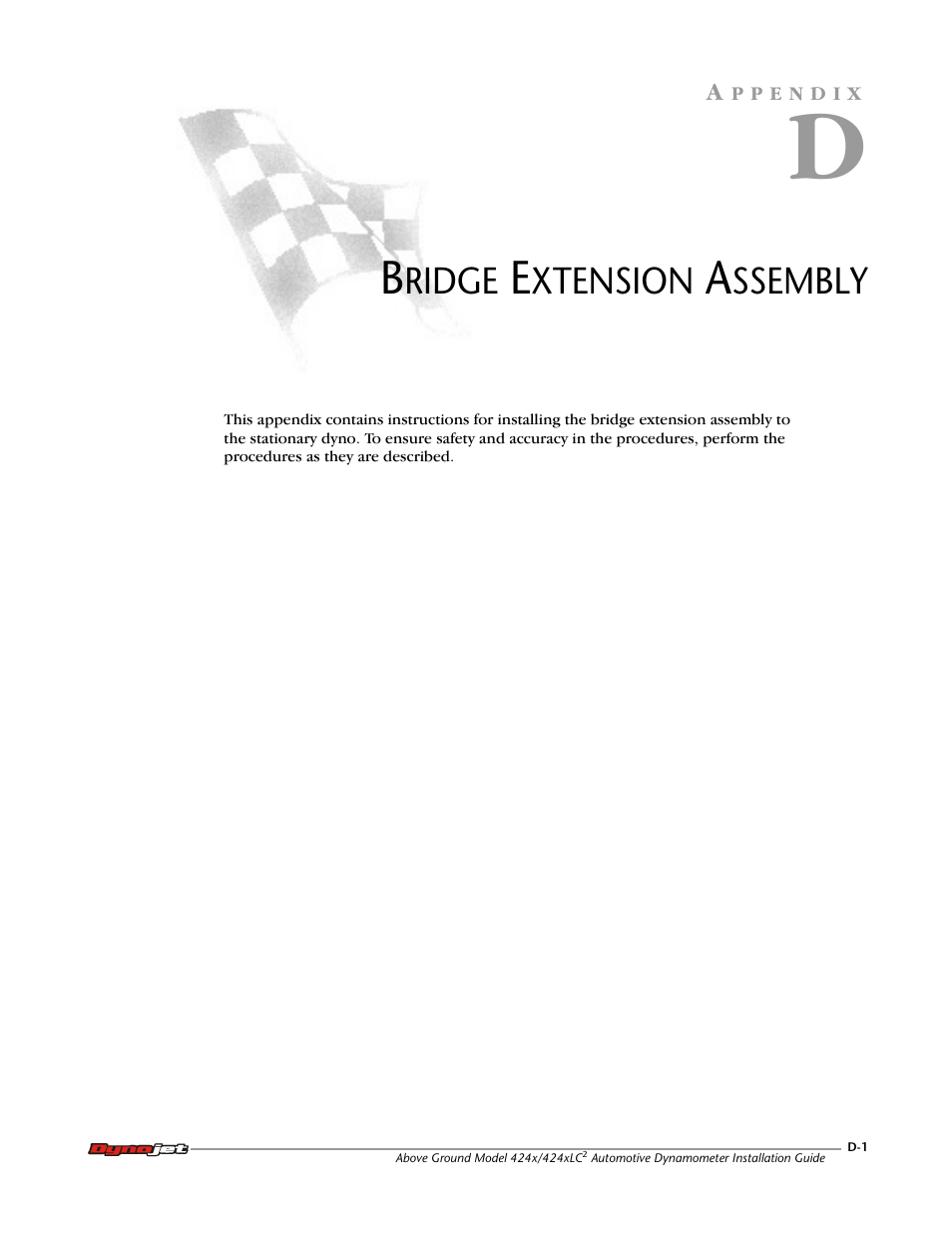 D - bridge extension assembly | Dynojet 424x: Installation Guide User Manual | Page 171 / 188