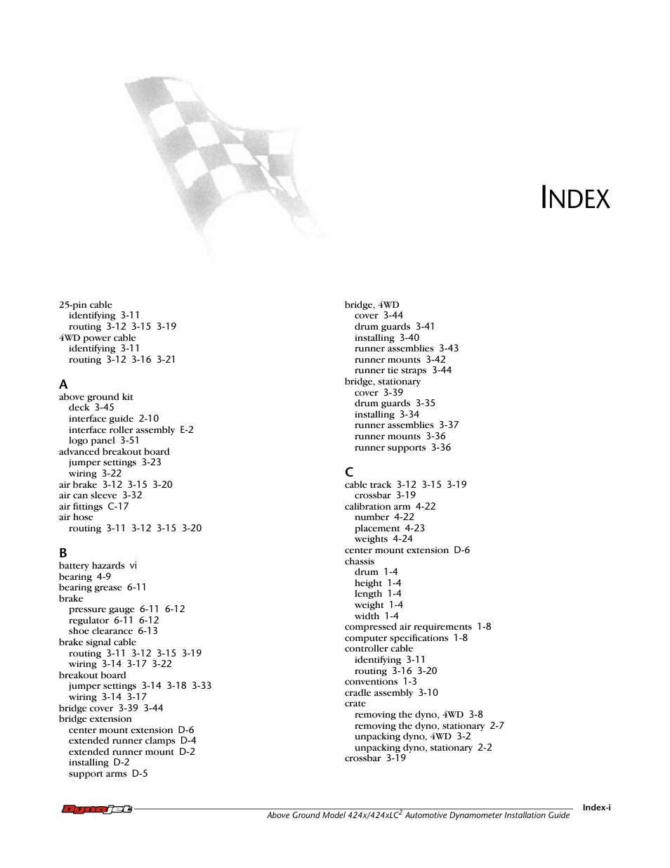 Index, Ndex | Dynojet 424x: Installation Guide User Manual | Page 185 / 188