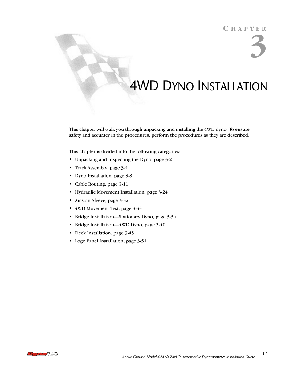 3 - 4wd dyno installation, 4wd d, Nstallation | Dynojet 424x: Installation Guide User Manual | Page 39 / 188
