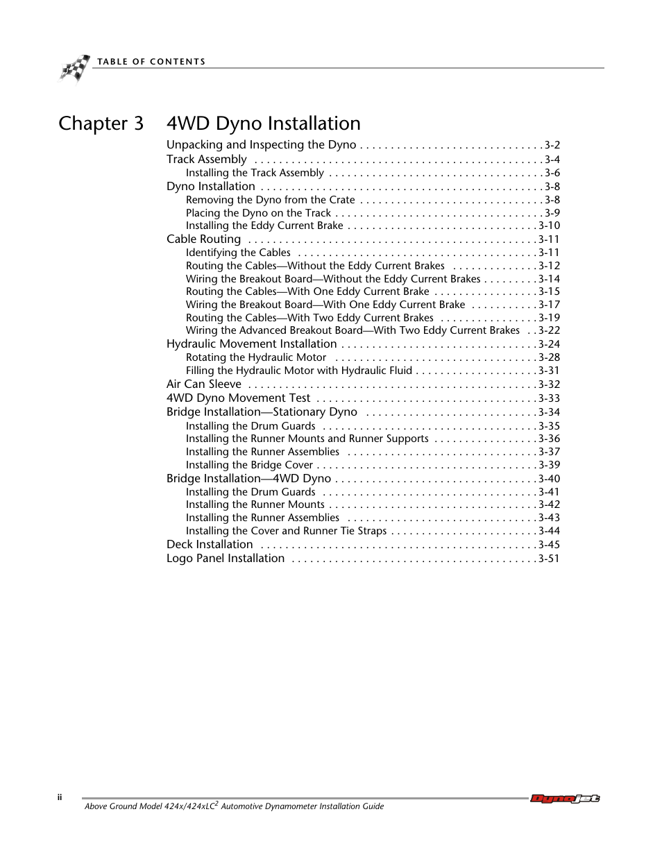 Chapter 3 4wd dyno installation | Dynojet 424x: Installation Guide User Manual | Page 4 / 188