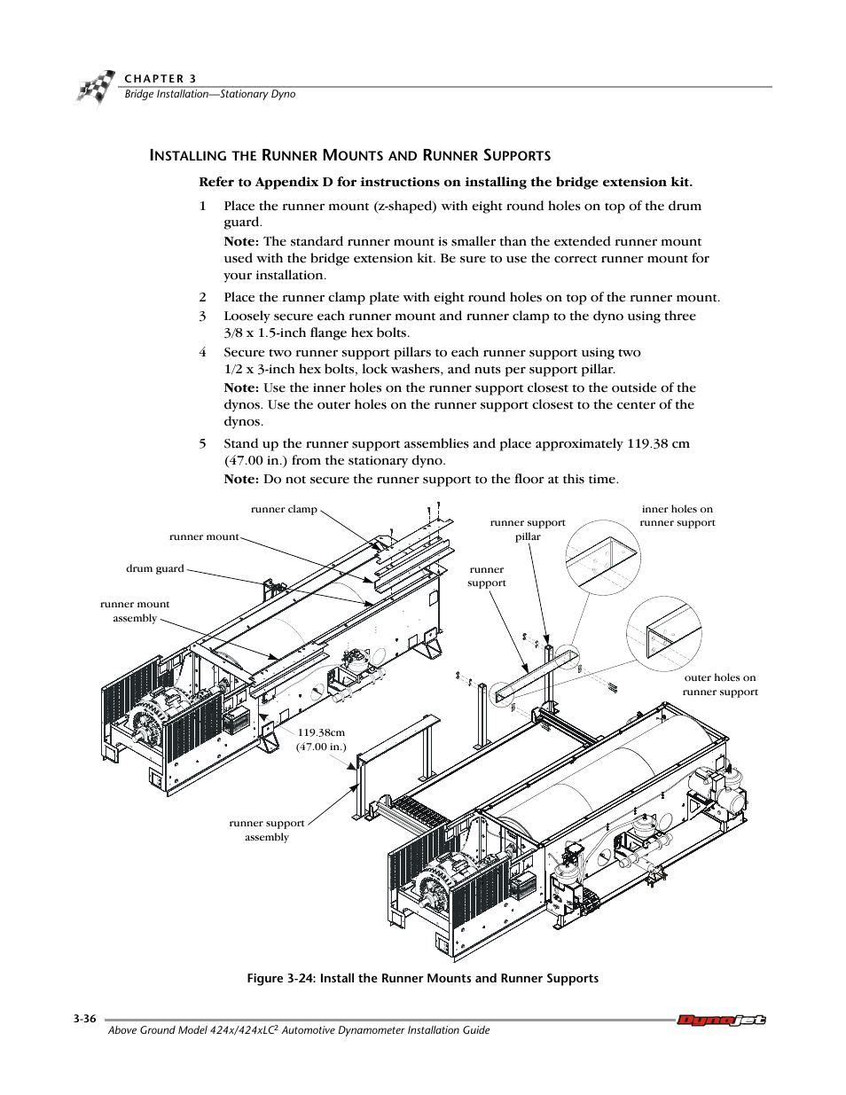 Installing the runner mounts and runner supports | Dynojet 424x: Installation Guide User Manual | Page 74 / 188