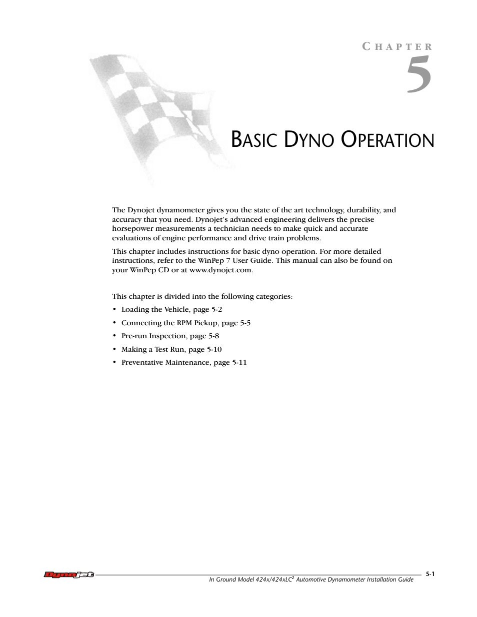 5 - basic dyno operation | Dynojet 424x: Installation Guide User Manual | Page 109 / 153
