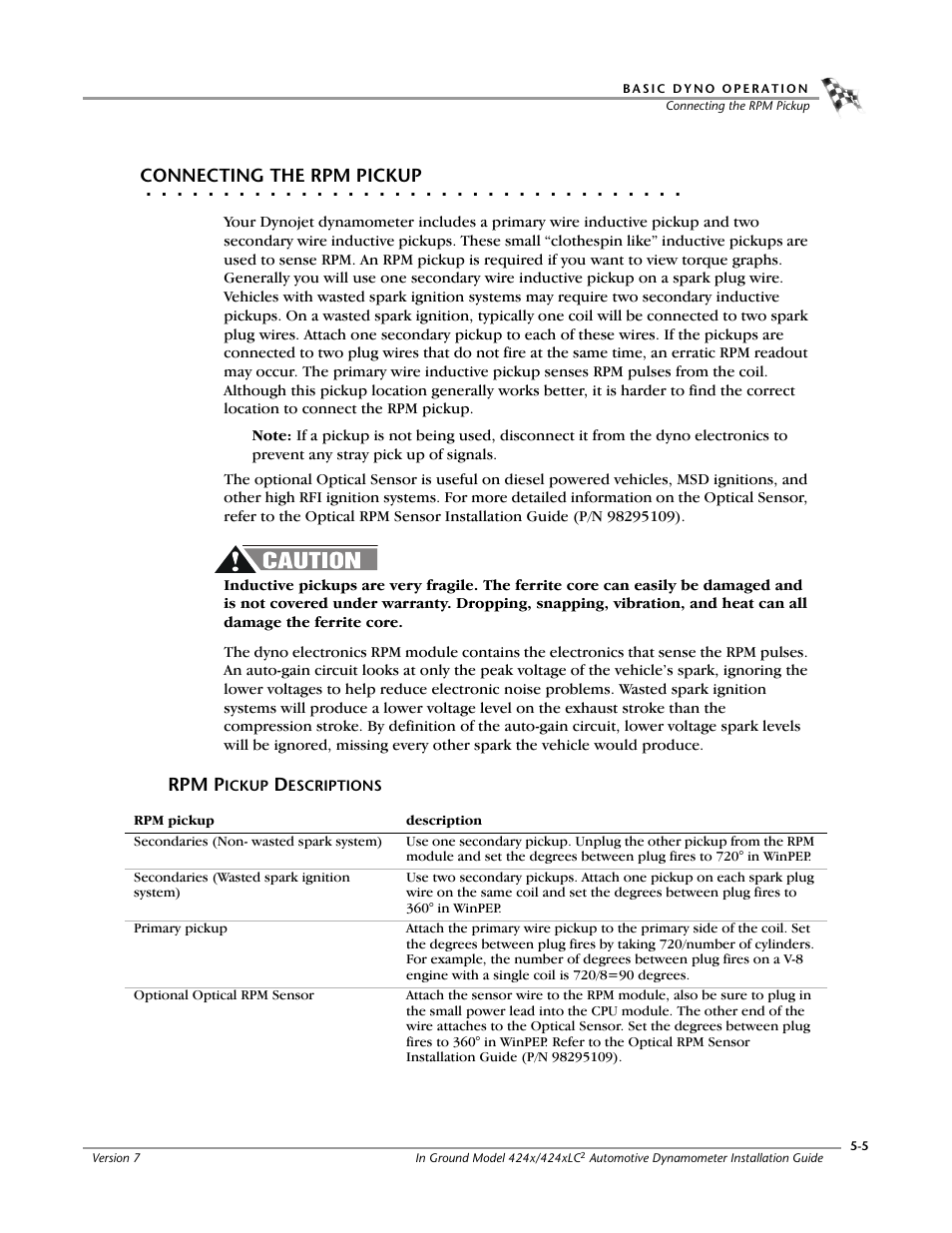 Connecting the rpm pickup, Rpm pickup descriptions | Dynojet 424x: Installation Guide User Manual | Page 113 / 153