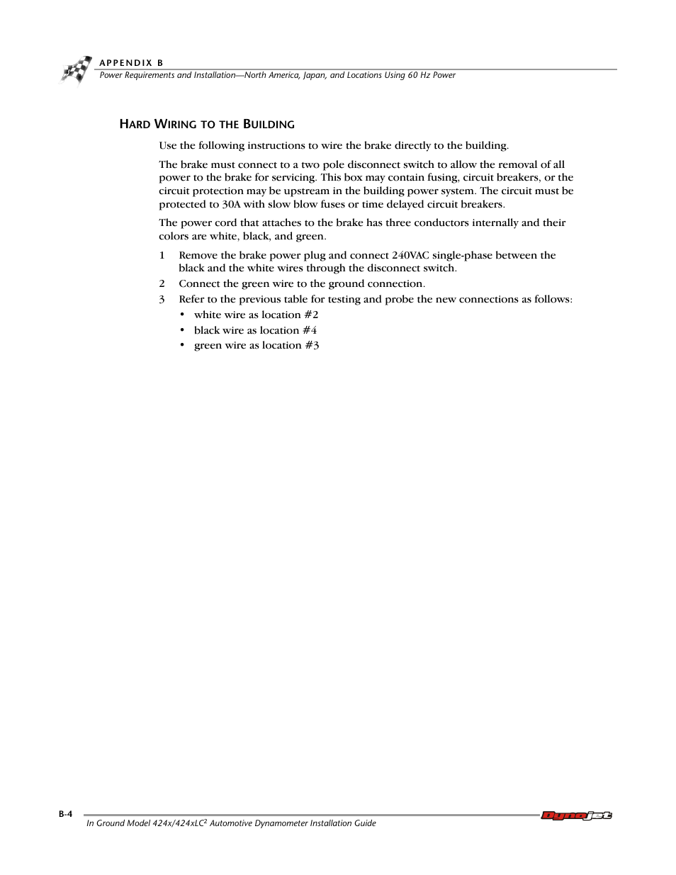 Hard wiring to the building | Dynojet 424x: Installation Guide User Manual | Page 132 / 153