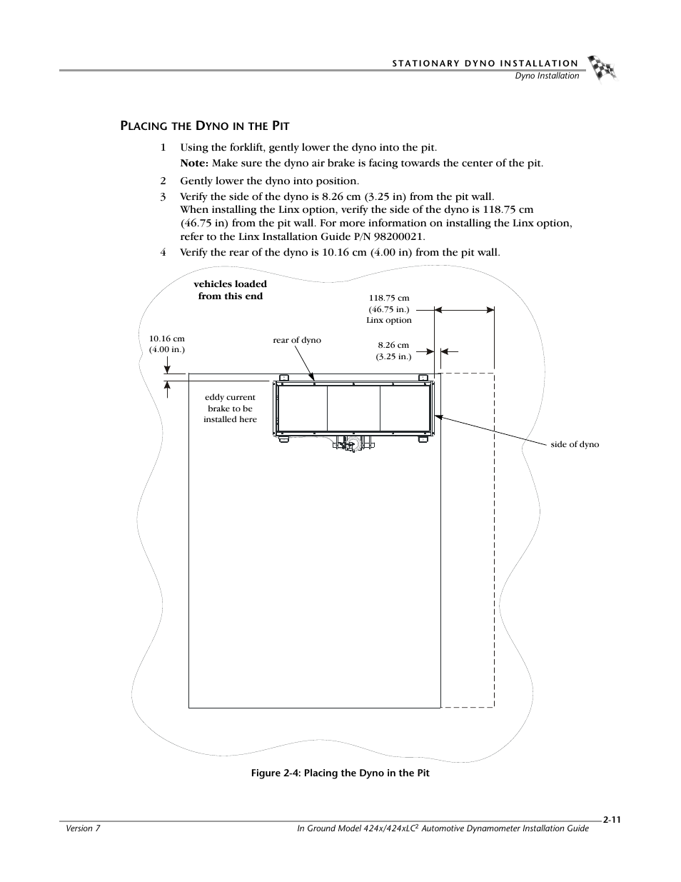 Placing the dyno in the pit | Dynojet 424x: Installation Guide User Manual | Page 35 / 153