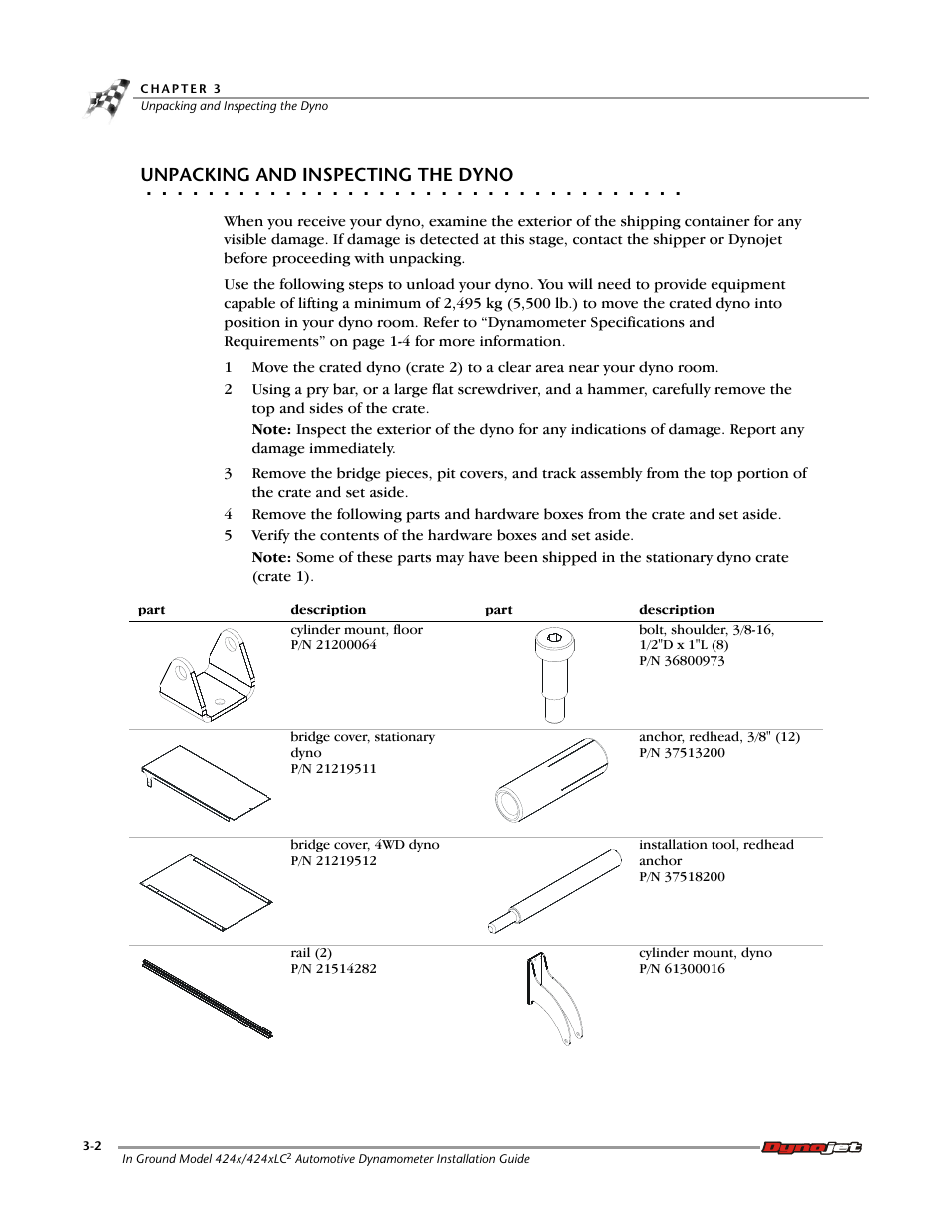 Unpacking and inspecting the dyno | Dynojet 424x: Installation Guide User Manual | Page 38 / 153
