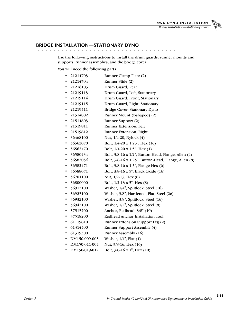 Bridge installation—stationary dyno | Dynojet 424x: Installation Guide User Manual | Page 69 / 153