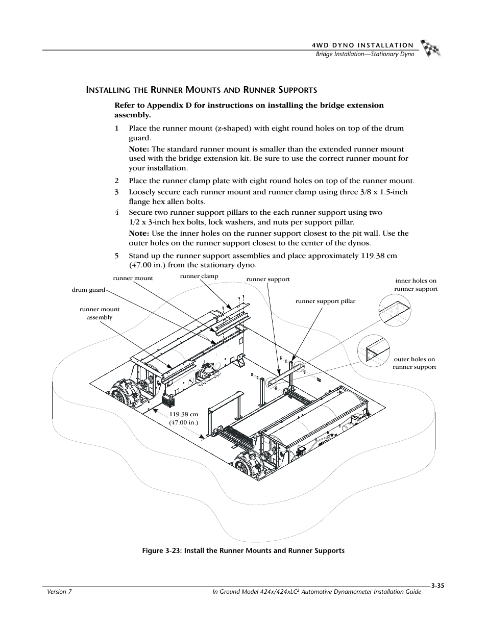 Installing the runner mounts and runner supports | Dynojet 424x: Installation Guide User Manual | Page 71 / 153