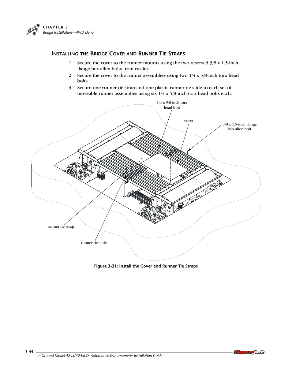 Installing the bridge cover and runner tie straps | Dynojet 424x: Installation Guide User Manual | Page 80 / 153