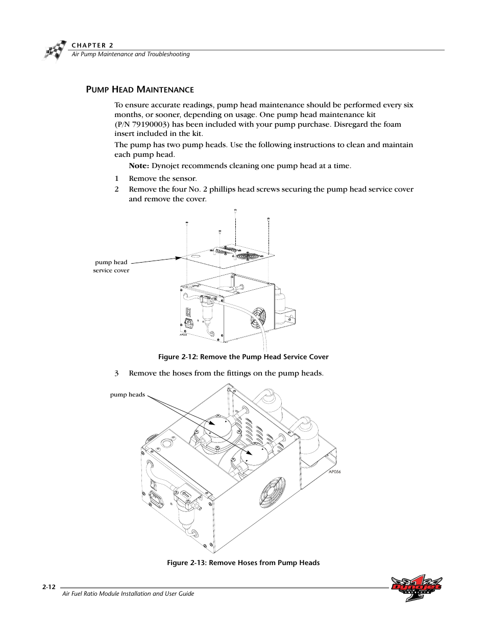 Pump head maintenance, Pump head maintenance -12 | Dynojet Air Fuel Ratio Module User Manual | Page 22 / 36