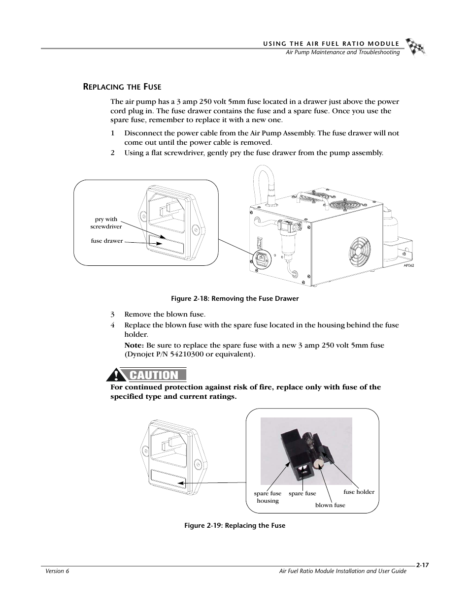 Replacing the fuse, Replacing the fuse -17 | Dynojet Air Fuel Ratio Module User Manual | Page 27 / 36