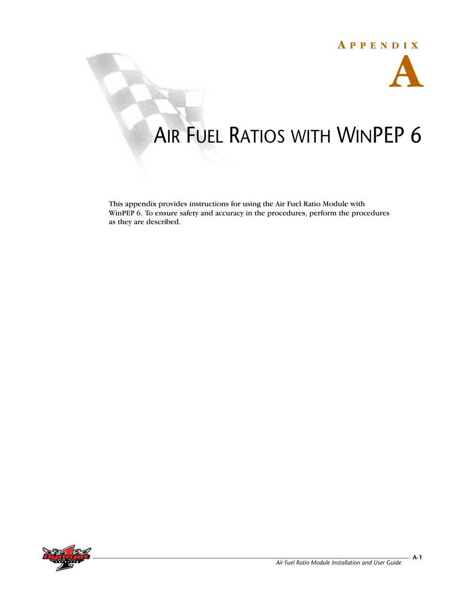 A - air fuel ratios with winpep 6, Appendix a air fuel ratios with winpep 6, Pep 6 | Dynojet Air Fuel Ratio Module User Manual | Page 29 / 36