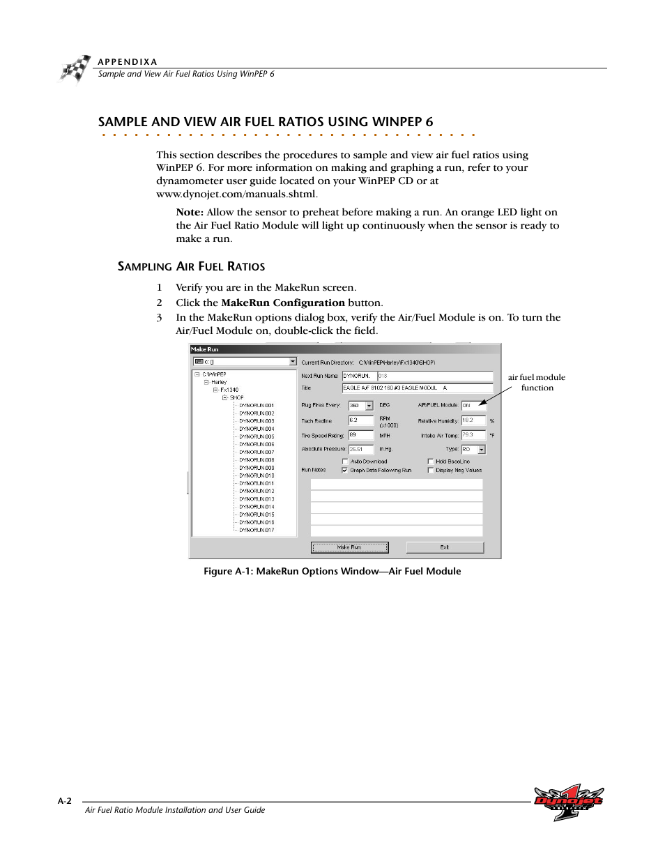 Sample and view air fuel ratios using winpep 6, Sampling air fuel ratios | Dynojet Air Fuel Ratio Module User Manual | Page 30 / 36