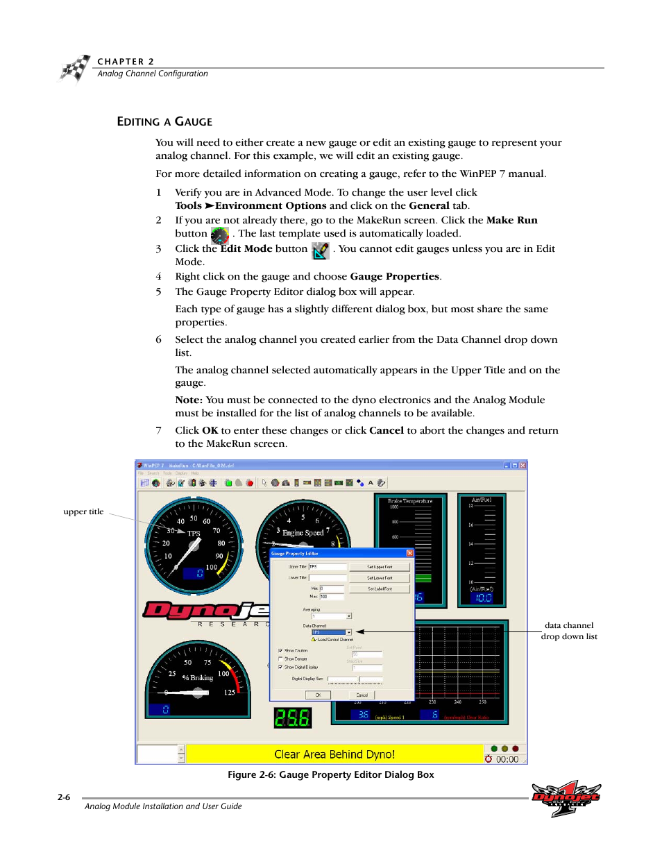 Editing a gauge, Editing a gauge -6 | Dynojet Analog Module User Manual | Page 18 / 21