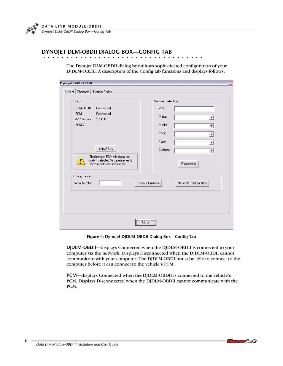 Djdlm-obdii dialog box-config tab | Dynojet Data Link Module - OBDII User Manual | Page 12 / 33