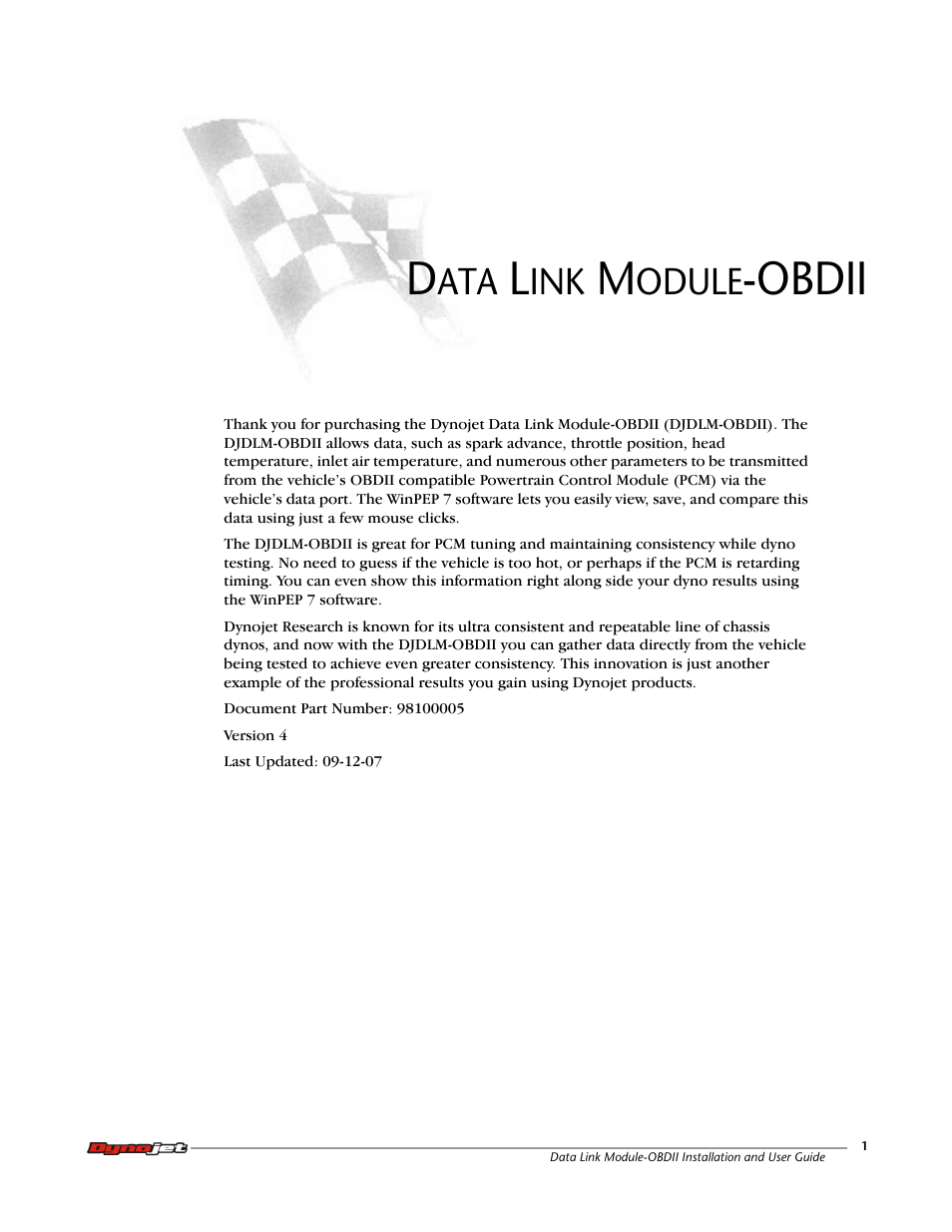 Data link module-obdii, Obdii | Dynojet Data Link Module - OBDII User Manual | Page 5 / 33