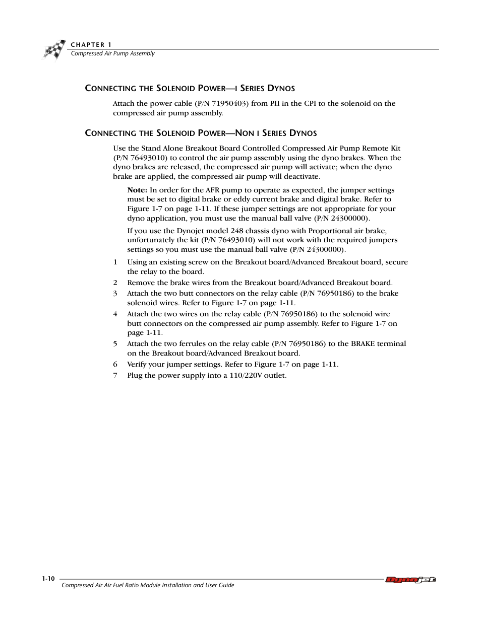 Connecting the solenoid power-i series dynos, Connecting the solenoid power-non i series dynos | Dynojet Compressed Air Air/Fuel Ratio Module User Manual | Page 14 / 33