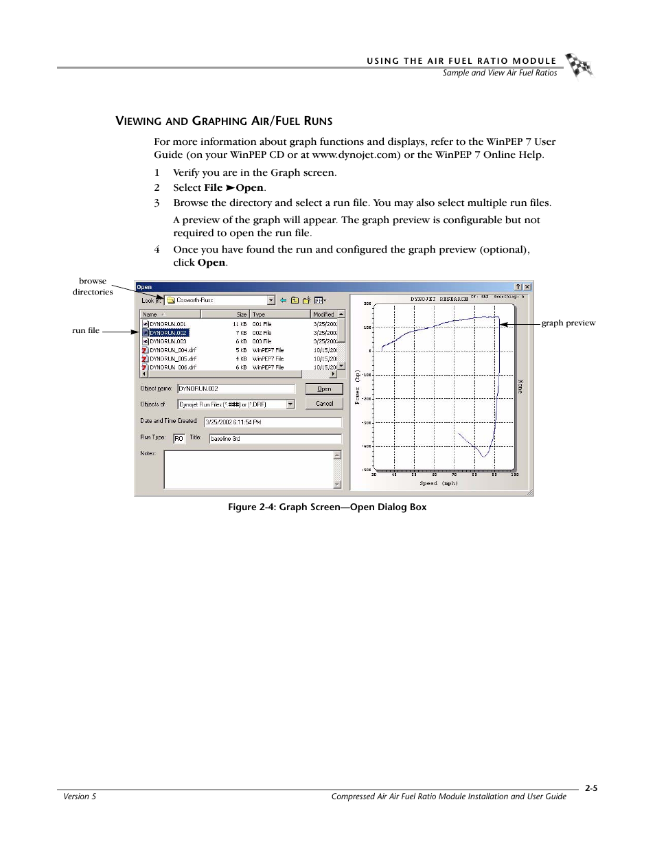 Viewing and graphing air/fuel runs | Dynojet Compressed Air Air/Fuel Ratio Module User Manual | Page 21 / 33