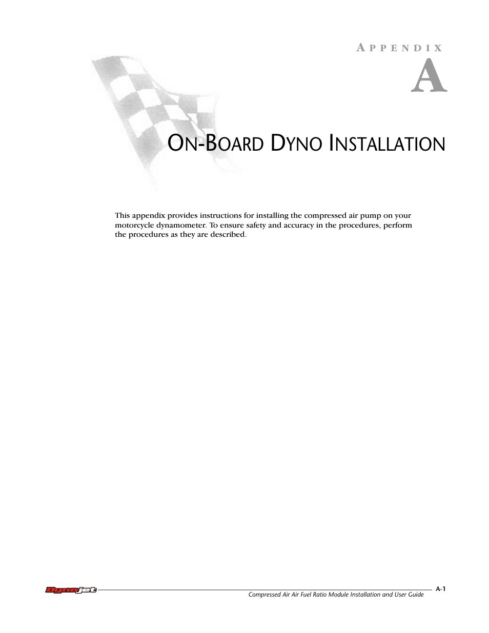 A - on-board dyno installation | Dynojet Compressed Air Air/Fuel Ratio Module User Manual | Page 27 / 33