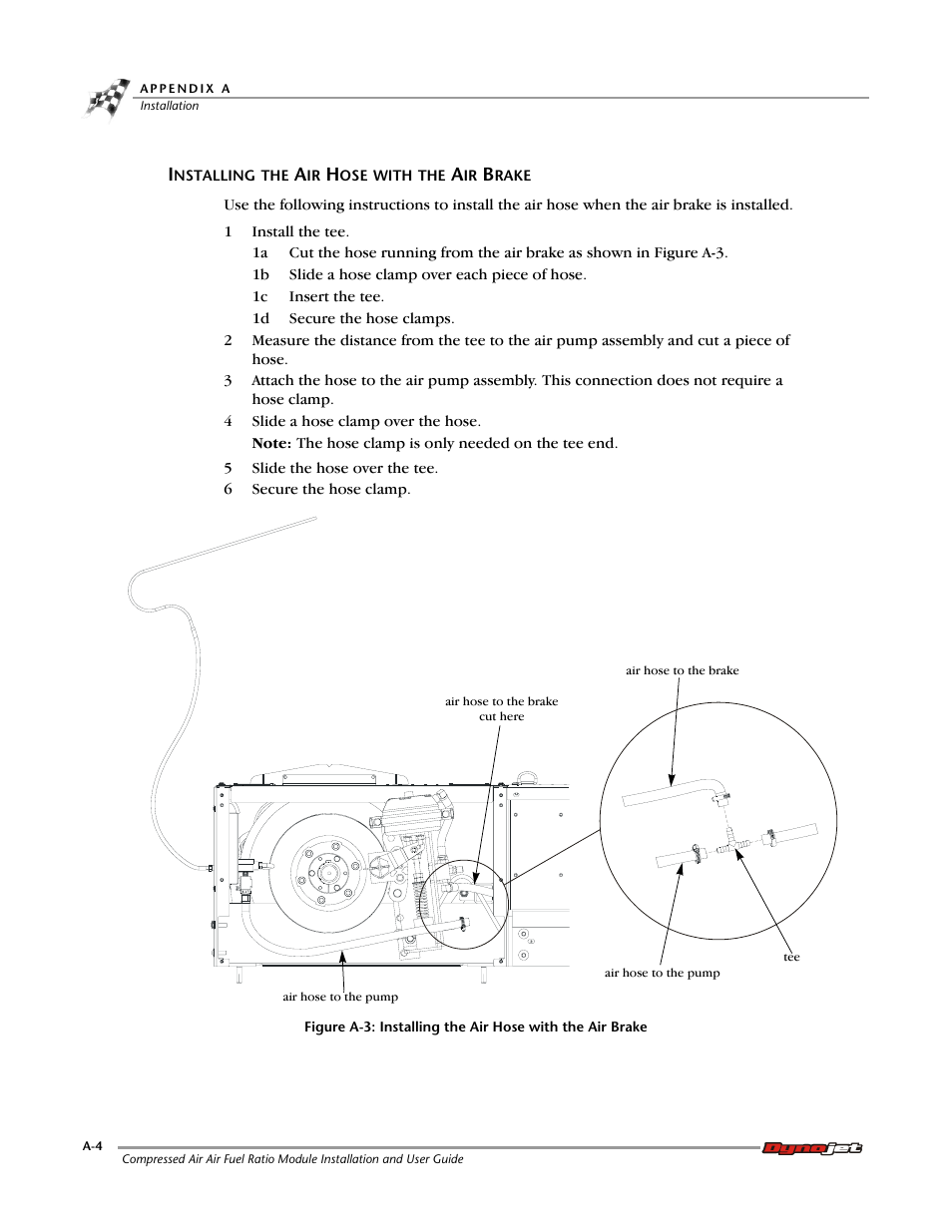 Installing the air hose with the air brake | Dynojet Compressed Air Air/Fuel Ratio Module User Manual | Page 30 / 33