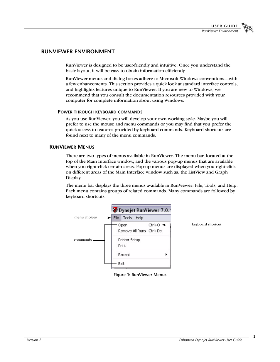 Runviewer environment, Runviewer menus | Dynojet Run Viewer Complete User Manual | Page 7 / 22