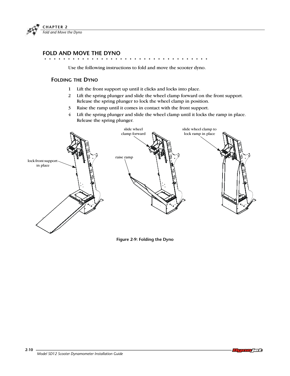 Fold and move the dyno, Folding the dyno | Dynojet Scooter Dyno SD-12 Manual User Manual | Page 26 / 44