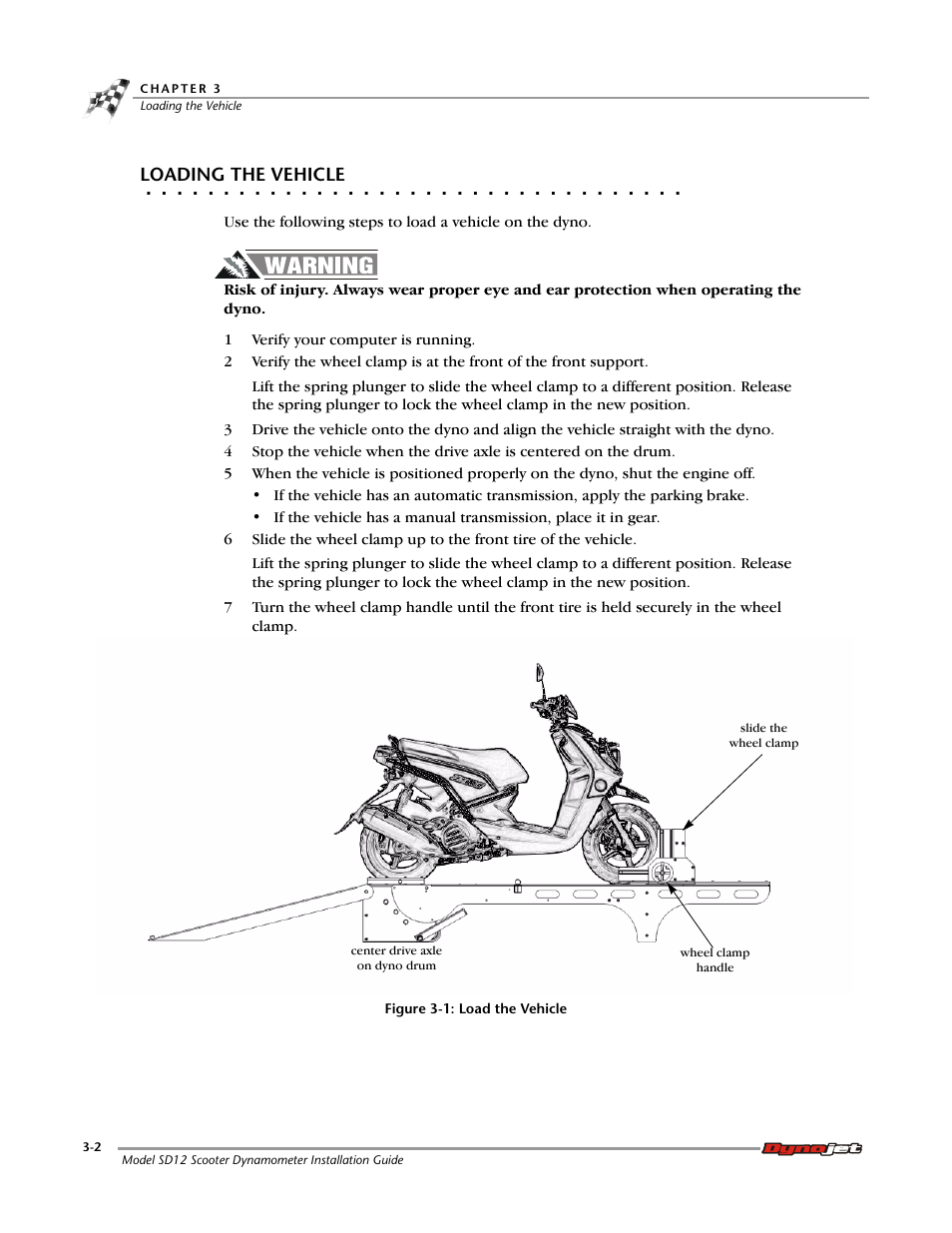Loading the vehicle | Dynojet Scooter Dyno SD-12 Manual User Manual | Page 32 / 44