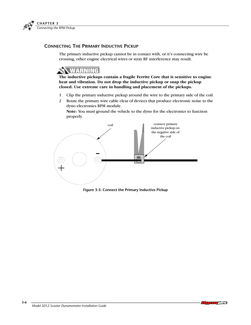 Connecting the primary inductive pickup | Dynojet Scooter Dyno SD-12 Manual User Manual | Page 36 / 44