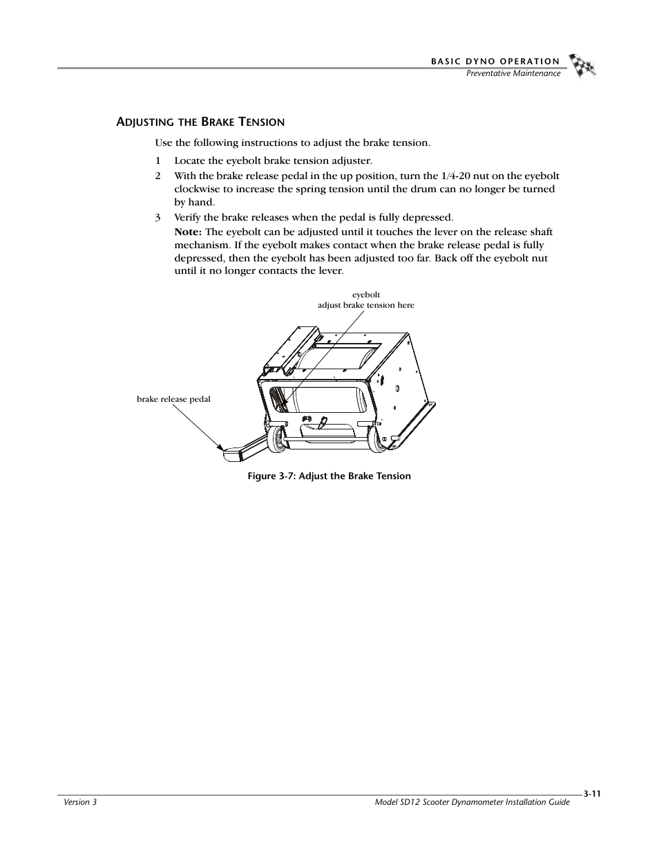 Adjusting the brake tension | Dynojet Scooter Dyno SD-12 Manual User Manual | Page 41 / 44
