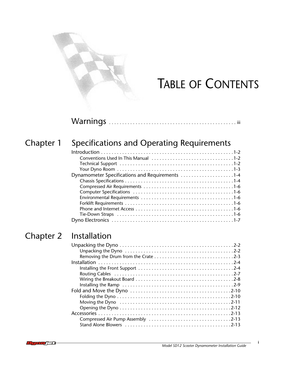 Dynojet Scooter Dyno SD-12 Installation Guide User Manual | Page 3 / 44