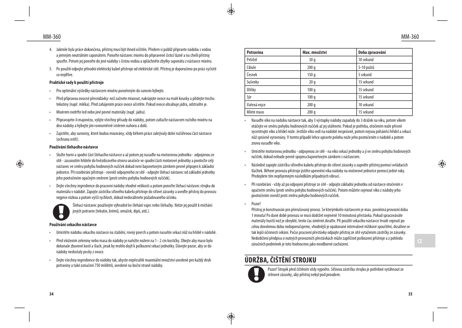 Údržba, čištění strojku, Mm-360 | Dyras MM-360 User Manual | Page 18 / 31