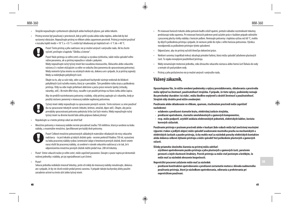 Vážený zákazník, Mm-360 | Dyras MM-360 User Manual | Page 21 / 31